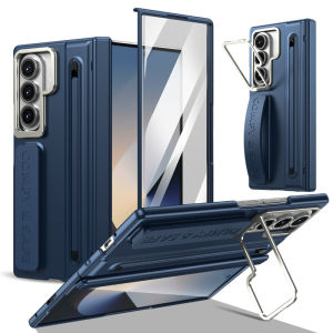 CHUBAN | Wristband Lens Bracket Hinge Protection Case For Samsung Galaxy Z Fold 8 Ultra Wide 7 6 5 4 3 Phone Cover With Screen Protector
