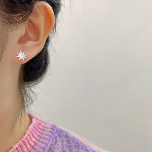 LAZO DIAMOND Diamond-cut Octagram Stud Earrings in 9k White Gold or Yellow Gold