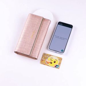 BANYANU Functional Women Trifold Long Purse Travel Fashion Cowhide Genuine Leather Phone Wallet for Mother Gift