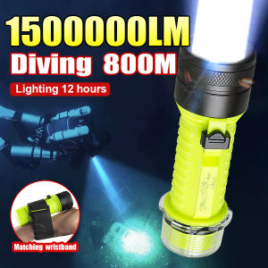 Led Professional Waterproof Diving Flashlight Plastic  Submersible Lighting at Night Submersible Wrist Waterproof Lantern