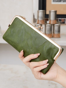 Solid Color Multi Functional Long Wallet Vintage Clutch Coin Purse Womens Card Holder Zipper Wallet