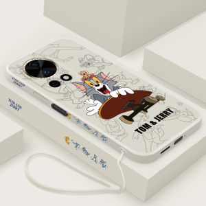 Huawei Nova12 Vitality Edition Phone Case New Cartoon Cat And Mouse Nova12Ultra Silicone Full Cover Anti-Fall Novo12 Ultimate Liquid Creative Womens Model