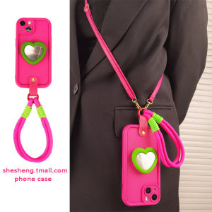 Lovers Mirror Stand Compatible with Xiaomi 14/13/12/11 Redmi Note13/10/9 Womens Handheld Creative Protective Case Accessories