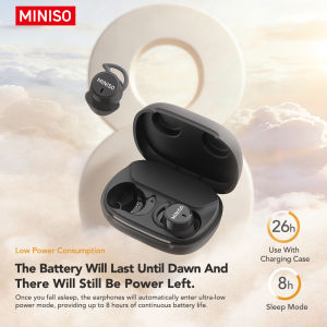 Miniso | MINISO MS217 TWS Mini Sleep Earbuds Bluetooth 6.0 AI Translator 134 Languages ENC Noise Cancelling Ultra-Light In-Ear Headphones