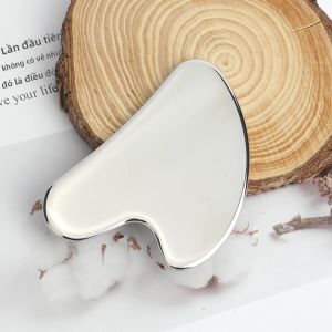 1PC Thép Không Gỉ Gua Sha Dụng Cụ Chăm Sóc Da Mặt Bạc Tự Nhiên Kim Loại Massage Ban Cho Làm Đẹp Chăm Sóc Da Đa Năng Gua Sha Board