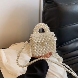 XIAOCHAOXIU | Fashionable Childrens Bag Princess Style Pearl Decoration Handbag