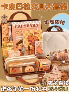 Cute Birthday Gift Capybara Stationery Box Set for Elementary School Students Back-To-School Season Creative Gift Box
