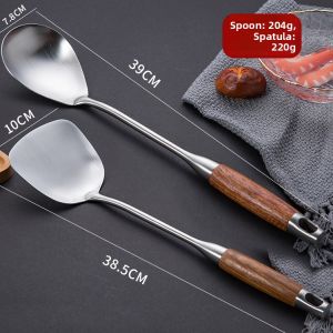 GUZHENJIANG | Flower Pear Wood Handle Pink Spatula Kitchen Utensil Set