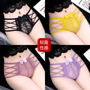 Luo Baili Size Lớn Ren Nữ Co Giãn Gợi Cảm Thông Quần Lót Thoáng Khí Giữa Eo Tái Sinh Cellulose Sợi Cặp Đôi Quần Lót