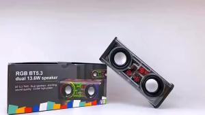 2024 โคมไฟสีสันสดใสแบบใหม่   ลำโพงบลูทูธ V8 ปืนใหญ่เหล็กขนาดเล็กเบสรองรับชุดเมชาปืนใหญ่เหล็กขนาดเล็ก