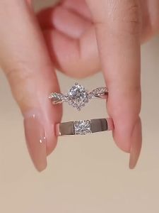 Cincin Couple Diamond Cantik Cincin Pasangan Adjustable Elegan Dan Simple
