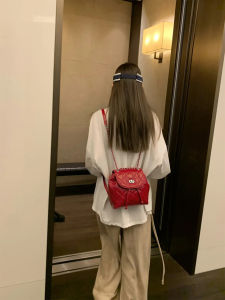 Red Bridal Mini Double Shoulder Bag Womens Fashion 2025 Autumn Luxurious High-End Sense Beau De Jour Petit Sac Rouge