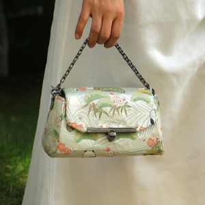 Bộ Vật Liệu Thủ Công DIY Vải 4-8 Túi Nữ Phong Cách Trung Hoa Tự Làm Túi Xách Có Dây Đeo Bằng Vải Bông Dày