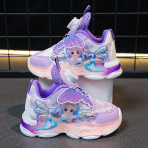 Giày Thể Thao Lưới Thoáng Khí Cho Bé Gái Mùa Xuân Hè Giày Thể Thao Chống Trượt Đế Mềm Giày Hoạt Hình Công Chúa Giày Bố