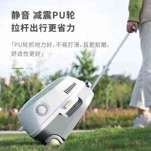 Pet Cat Bag with Fan Portable Large Capacity Trolley Case Cat Backpack Lifting Back Cat Nest Breathable