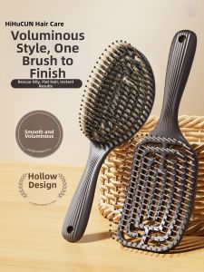 HIHUCUN | Anti-Static Tangle Free Womens Boar Bristle and Coffee Grounds Comb
