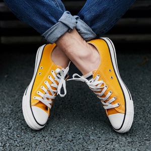 Classic Low-Top Canvas Baseball Shoes Mens Spring Casual Shoelace Korean Style Flat Bottom Student Couples Leisure Sneakers