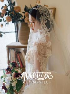 French Style Lace Long Veil Soft Veil Minimalist Luxury HD Bridal Wedding Dress Super Fairy Lace Lawn Retro Trip Shoot