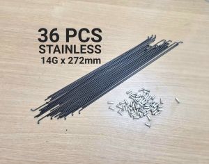 Anti Karat Spoke Sepeda Panjang 14G x 272mm Bahan Stainless Ruji Jari-jari Velg MTB 272 mm Anti Karat Jeruji Material Stainless