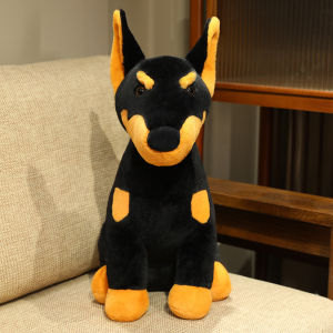 Handsome Doberman Inu Stuffed Plush Toy Stuffed Animals Soft Collectible Kids Dog Enthusiasts Birthday Xmas Gift
