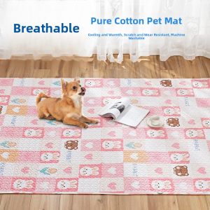 Pure Cotton Pet Cat Dog Mat Rabbit Mat Non-Slip Scratch-Resistant Fence Cage Mat Kennel Cat Litter Mat Machine Wash