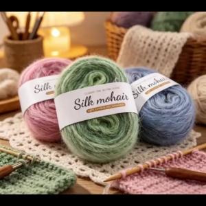 2 Balls Hand Dyed Mohair Yarn Gradient Wool Yarn DIY Knitted SweaterAccessory Bag Scarf Crochet ThreadSoft Non Shedding Hair