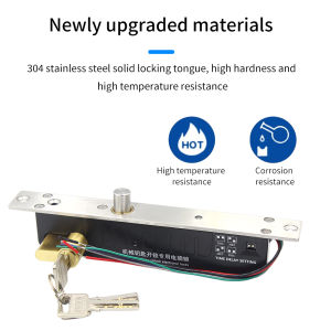 Fail Secure 12V Electric Drop Bolt Lock Manual Key Unlock Cylinder Normally Open Electronic Deadbolt For Door Access Control