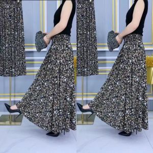 กระโปรงทรงเอเอวสูง ผ้าไหมน้ำแข็ง ทรงหลวม ปักลายดอกไม้ กระโปรงทรงเอยาวปานกลาง กระโปรงทรงเอเอวสูง กระโปรงทรงเอเอวสูง