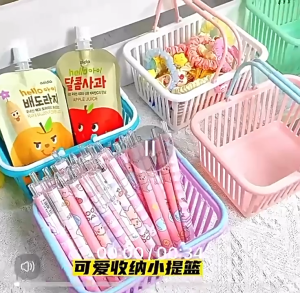 Hollow Ventilated Desktop Storage Basket Multi-purpose Plastic Organizer For Stationery Cosmetic Small Items Bakul Meja Serbaguna