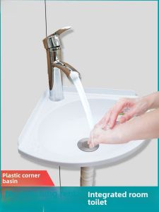 ชั้นวางของขนาดเล็กแบบติดผนังสามเหลี่ยม ชั้นวางของเด็ก จานล้างหน้าแบบติดผนัง ไม่ต้องเจาะ จานล้างมือขนาดเล็ก จานล้างมือแบบมินิ