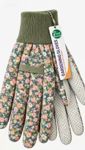 The Green Thumb Gardening Gloves Heavy Duty High Quality Indoor Outdoor Use Non-Slip Grip Breathable Fit Floral Pattern