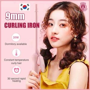 9mm Mini Hair Curler Curling Iron For Hair Wave Cruler Fast Heating 3 In 1 Korea Original Ultra-fine Ceramic Hair Irons Wands Fluffy Hair No Hair Damage Student Dormitories Home Use Wool Curlers Cylinder Tongs Hairdressing Tools Retro Fashionable Styling