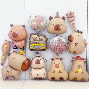 Balon Foil Karakter Animal Kartun Capybara Coklat Ukuran Jumbo