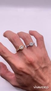 Nhẫn đính đá Nhẫn hột xoàn đá cao Titan không phai không rỉ sét màu 18k và bạch kim mã 09