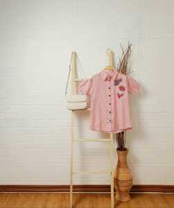 Elizabethgrosir1 Kemeja Salur Love Pundak Bolong katun salur non-stretch adem EN 801