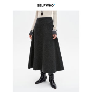 Wool A-line Midi Skirt