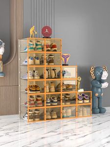 Salvo กล่องใส่รองเท้า พับเก็บได้ กันฝุ่นและกันน้ำ เอนกประสงค์ โปร่งใสมองเห็นได้ กล่องรองเท้า