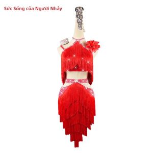 Váy Khiêu Vũ Latin Với Váy Đính Đá Tua Rua Quần Áo Biểu Diễn Có Thể Tùy Chỉnh Dành Cho Phụ Nữ Bộ Đồ Thi Đấu Dành Cho Người Lớn Và Trẻ Em