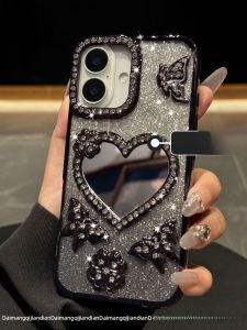 DAIMANG | Aesthetic Mirror Heart Diamond Phone Case 16 Pro Max