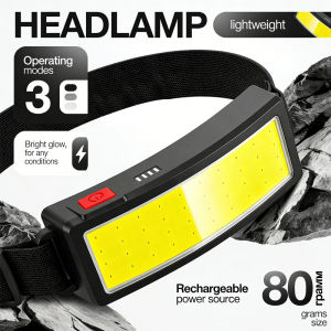 XIWANGFIRE | COB Portable LED Headlights Outdoor Headlight Built in Battery USB Rechargeable Head Lamp Camping Fishing Climbing Lantern