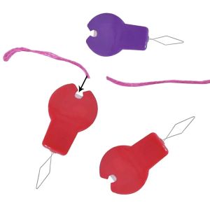 5/10pcs Plastic Threader Stringing Machines with Blade Cutter Cross Stitch Sliver Bow Wire Needles Insertion Tools Sewing DIY Craft
