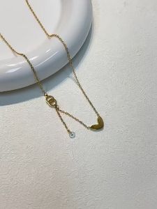 Kalung Love Titanium Mix Zircon Juntai Vintage Fashion Korea Premium Gold Elegan Anti Karat dengan Liontin