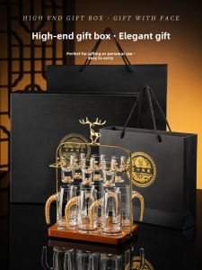FLOWER MOO | Premium Chinese Liquor Cup Set One-shot Glasses Gift Box Golden Foil Decanter