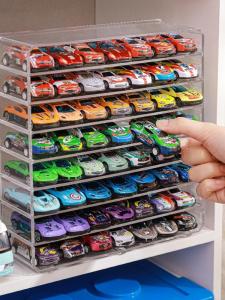 Transparent Alloy Car Model Storage Box Childrens Toy Domeka Stand Clear Organizer for Living Room Plastic Storage Box