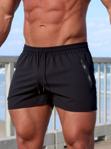 Summer Mens Swimming Trunks With Zipper Pockets Shorts Running Sport Swimming Shorts Mesh Liner Breathable Sports Shorts