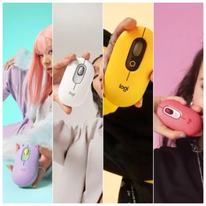 Logitech POPMOUSE Wireless Mouse Bluetooth Mouse High Value Office Mouse Thermal Yellow