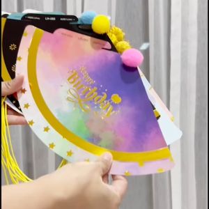 หมวกวันเกิด Happy Birthday หมวกปาร์ตี้ สินค้าทำจากกระดาษ ขนาดเล็กน่ารักแบบวางบนศีรษะ พร๊อบถ่ายรูป หมวกปาร์ตี้ หมวกใส่วันเกิด พร้อบถ่ายรูป