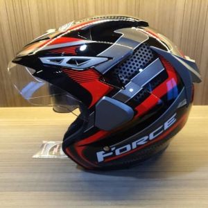 Helm Pria Keren Kualitas SNI Half Face FORCE Double Visor Pria Cowok Wanita Cewek Dewasa Cassanova Original Busa Bisa Dilepas Size M L XL