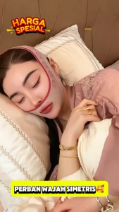 Masker Tidur Elastis Wajah V Pengencang Pengangkat Perban Bentuk Pelangsing Wajah Wanita Masker Dagu Ganda Antikendur
