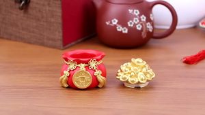 Hũ Muối Gạo Tài Lộc May Mắn Bày Bàn Thần Tài Lọ Đựng Gạo Muối Phong Thủy Hình Hũ Vàng Chiêu Tài Lộc